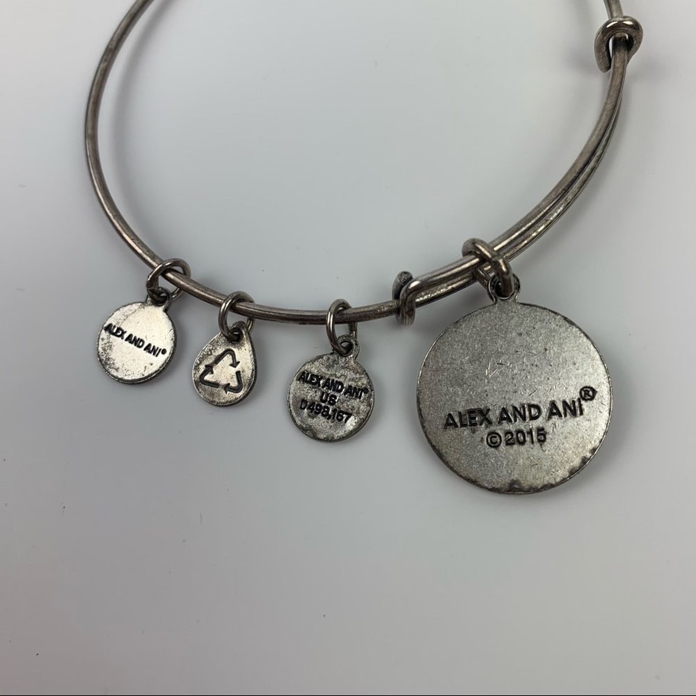 Alex and Ani Silver Bangle Sister Charm bracelet - Picture 8 of 14